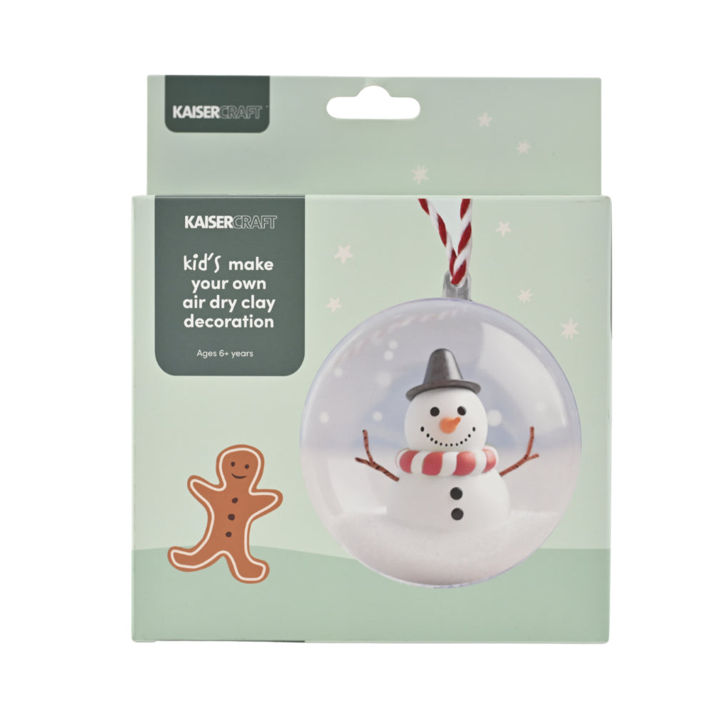 Kids Christmas Make Your Own Air Dry Clay Decorations - Snowman